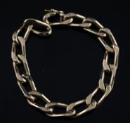 A 20th century Egyptian 18ct gold curb link bracelet, 48.2 grams.