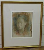 Bernard Fleetwood Walker (1892-1965)watercolour,Head of a girl,signed,10 x 8in.