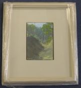 Mark Andrews Godwin (1957-)oil on board,Forest walk,signed,8 x 5.5in.