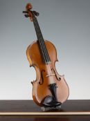 Furber Family: An early 19th century violin and bow, signed, in modern case