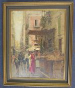Gustavo Pisanioil on board,Naples street scene,signed, inscribed verso and dated 1948,19 x 15in.