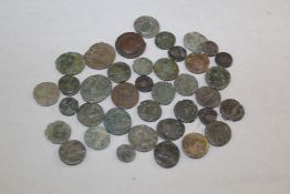 A collection of thirty eight Roman bronze coins, 2nd-3rd century A.D., largest 0.8in.