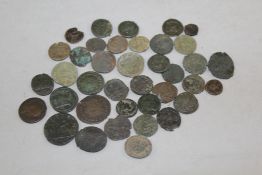 A collection of forty eight Roman bronze coins, 2nd-3rd century A.D., varying design, largest 0.