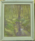 Else Charlotte Hermansson (1900-)oil on canvas,Woodland stream,signed,11 x 9in.