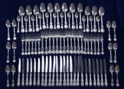 A canteen of early Victorian silver Albert pattern cutlery for twelve, comprising sixty items,