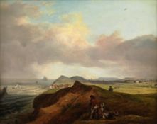 Charles Catton RA (1728-1798)oil on canvas,View of Hastings,inscribed on stretcher,14 x 17.5in.
