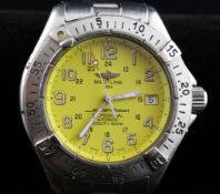 A gentleman`s stainless steel Breitling Super Ocean Professional automatic wrist watch, with