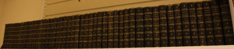 SCOTT (SIR W.), WAVERLEY NOVELS, 48 vols, ¾ green leather with marbled boards, engraved plates,