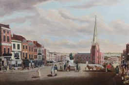 Attributed to Joseph Constantine Stadler (fl.1780-1822)oil on canvas,The High Street, Birmingham, (