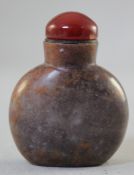 A Chinese purple jasper snuff bottle, 5.5cm., stopper