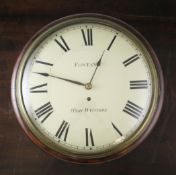 An early 19th century mahogany wall timepiece, with enamelled Roman dial signed Fontana, High