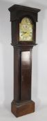 Jonathan Wood of Grantham. A George III oak eight day longcase clock, the 12 inch arched brass