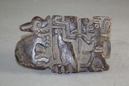 A Pre-Columbian carved Jama Koak, 7 x 4in.