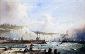 John Edge (fl.1827-1834)watercolour,View of Dover,signed,5.5 x 8.5in.