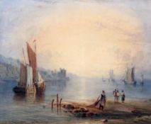 Charles Frederick Buckley (1812-1869)pair of watercolours,Coastal scenes with fishermen,signed,10