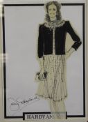 Hardy Amies (1909-2003), pencil & ink, two costume designs for Joan Sutherland, signed by the