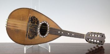 An Italian inlaid rosewood mandolin, with label for Nicola Tutolo and for George Withers & Co,