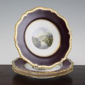 Two Flight Barr & Barr topographical plates, c.1820 the first painted with a vignette of a fort in a