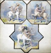 Alfred Charles Conrade (1863-1955)watercolour,Three studies of centaurs,inscribed in pencil `Designs