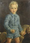 Torsleffoil on canvas,Portrait of a boy with a toy horse,signed and dated 1936,36 x 27in.