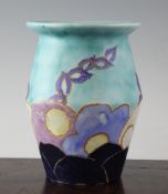 A Clarice Cliff `Inspiration` Tolphin vase, facsimile signature mark, 8in.