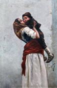 S* Maresca (Italian 19th/20th century)oil on canvas,Italian mother embracing her child,signed,14.