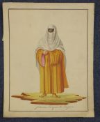 19th century French Schoolwatercolour,`Femme Turque de Smyrne`,Unframed; 9.75 x 7.75in.