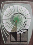 Australian Schooloil on board,Spiral staircase,24 x 17.5in.