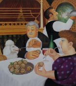 Beryl Cook (1926-2008)colour lithograph,`Dining in Paris`,signed in pencil, 156/650,18 x 16in.