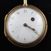 A 19th century French two colour gold keywind verge pocket watch, by Balthazard, Paris, with