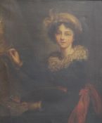 After Elizabeth Le Brunoil on canvas,Portrait of the artist,16 x 14in.