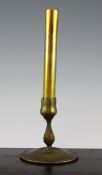 A Tiffany Studios, New York Favrile glass stick vase, with gilt bronze stand, early 20th century,