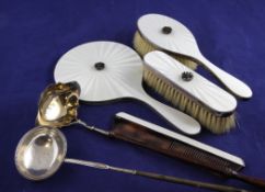 A George III silver toddy ladle, with beaded rim and baleen handle, George Smith, London, circa