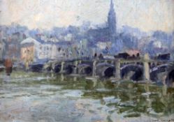 § Robert Richmond Campbell ((1902-1972)two oils on cardViews along The Seine,signed and dated `30,