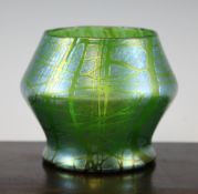 A Loetz Creta Pampas pattern angular vase, c.1905-10, 5.5in.