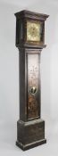 James Burpul of London, An early 18th century black lacquered eight day longcase clock, the 11