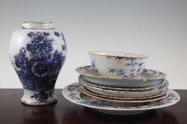 A group of English and Dutch delft ware, 18th century, including an English delft inscribed bowl `