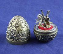 A cased 1980`s silver gilt surprise egg, by Stuart Devlin, to commemorate the wedding of Prince