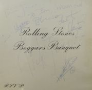 THE ROLLING STONES: A signed first pressing of Beggars Banquet, signed by Mick Jagger, Keith