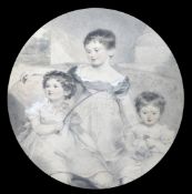 H. W. Williams (1773-1829)pair of watercolours,Portraits of children; Henry, Edward and Frederick,