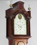 Joseph Danton of Hull. An early 19th century inlaid mahogany eight day longcase clock, the 13 inch
