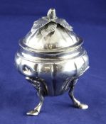 An early 19th century Maltese Ball period silver sugar vase and cover, of fluted inverted pear form,