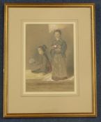 General Walter Fane (1828-1885)watercolour,`Japanese girls, Omeri Tea House, Japan`,inscribed,9.5