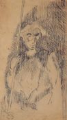 Attributed to Duncan Grant (1885-1978)pen and ink,Study of Roger Fry after Sickert,11.75 x 6.5in.