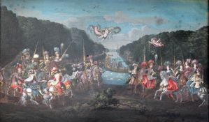 Italian School (18th century)pair of gouaches on paper,Arrival of the the Queen of Sheba and Fete