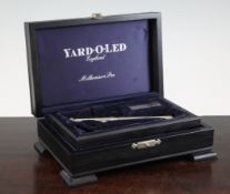 A Yard-O-Led Millennium silver fountain pen, with fluted body, number 354/366, in original box