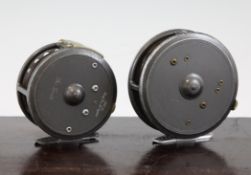 A Hardy Bros Alcedo 4 inch salmon reel, and a 3.25in. The Zenith reel, original soft cases (2)