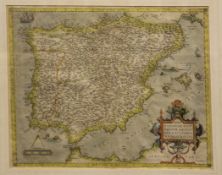 Abraham Orteliuscoloured engravingMap of Espania, 1580-158315.25 x 19.75in.