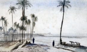 Edward Lear (1812-1888)ink and watercolour,`Sowadi`, inscribed and dated 8am January 4th 1867,Fine
