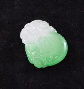 A Chinese green and white jade carving of melons, approx. 1.25in.
